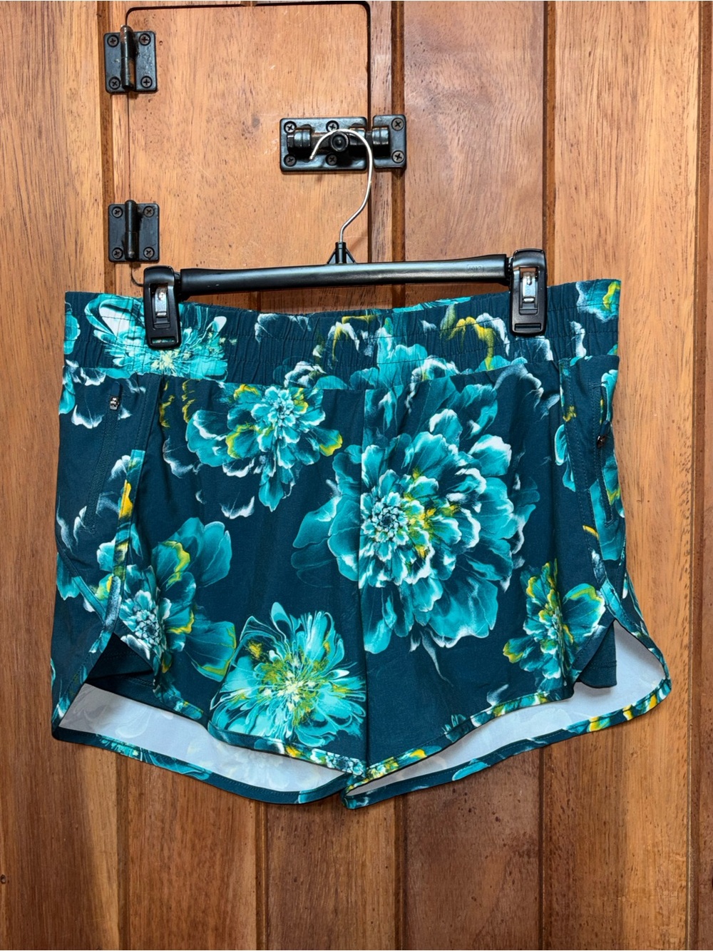Women’s Floral Teal Running Shorts